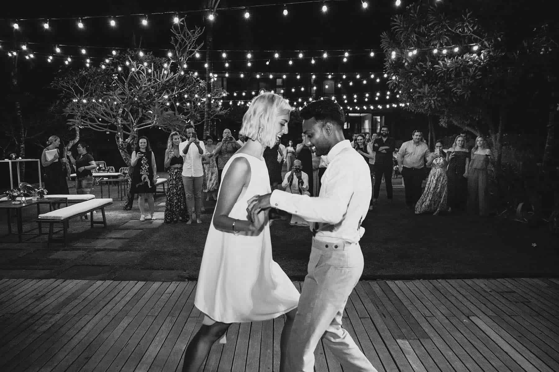 cool bride and groom first dance