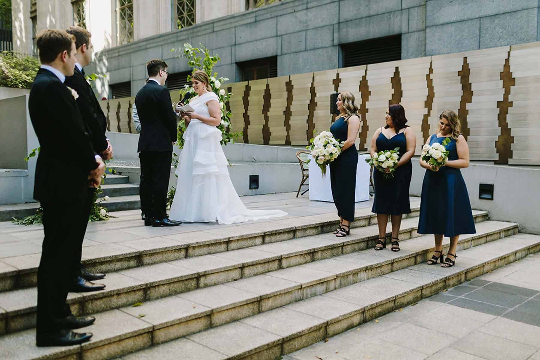 modern Melbourne wedding at Immigration Museum