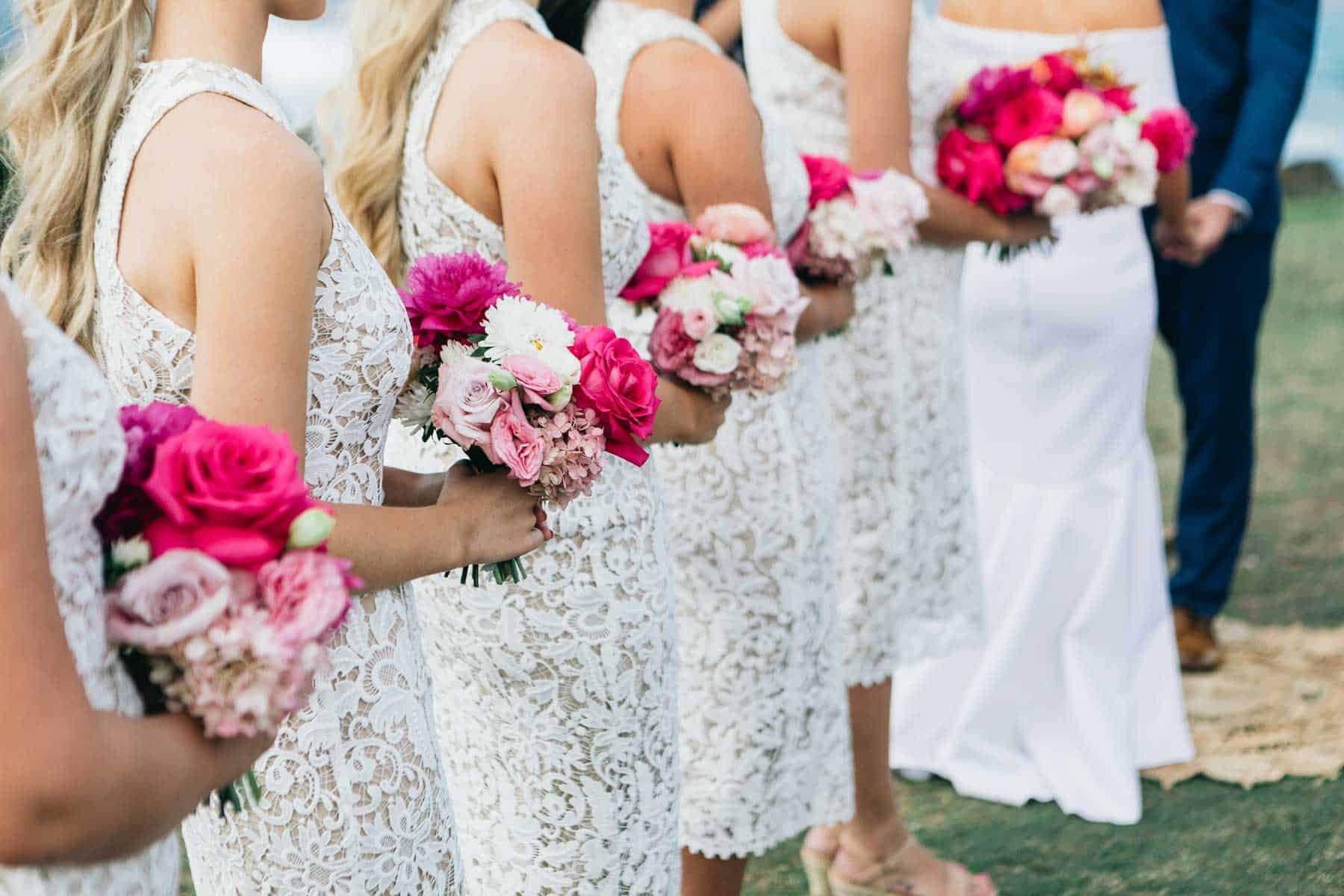 hot pink bridesmaid bouquets