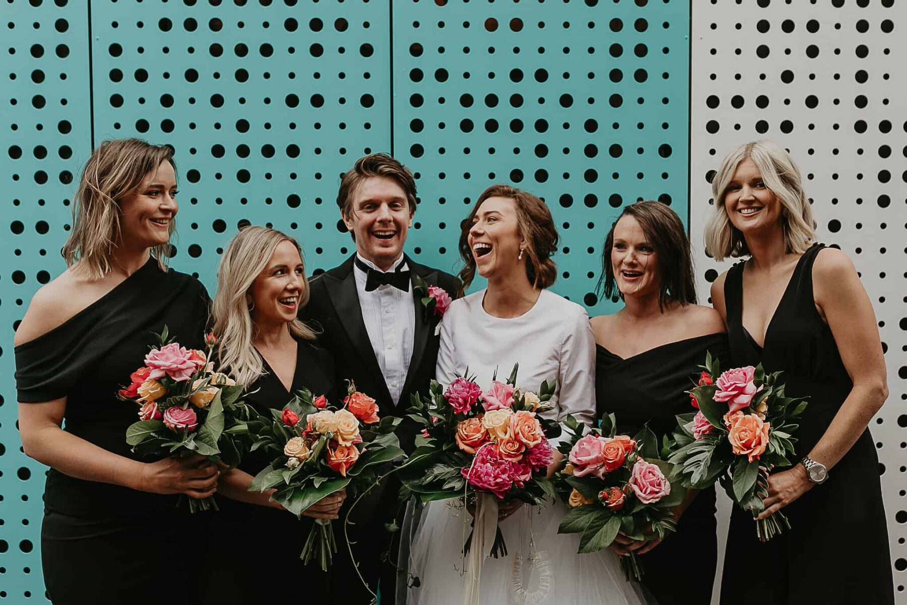modern classic bridal party