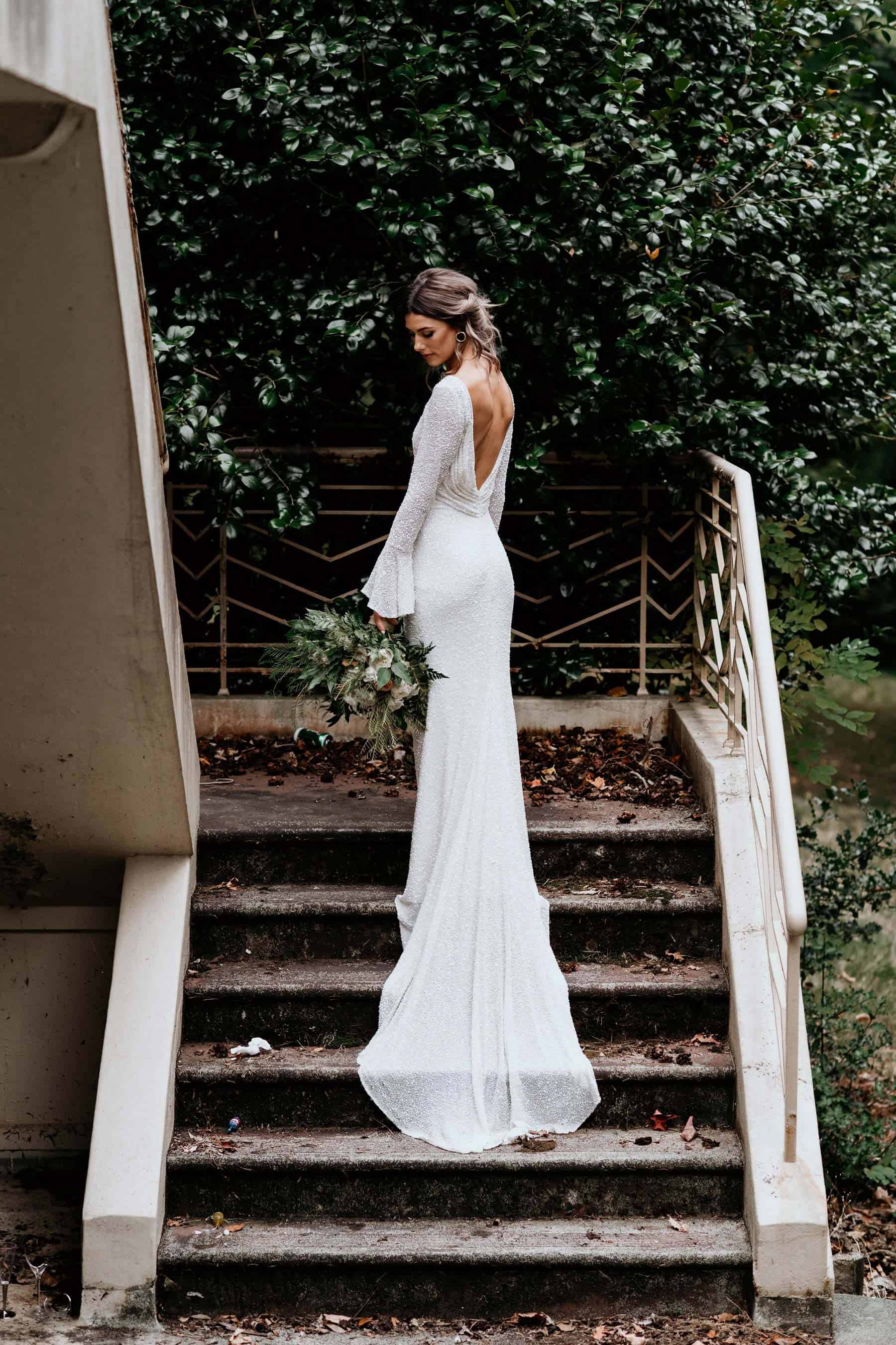 Best wedding dresses of 2019 -bell-sleeve sequin wedding dress