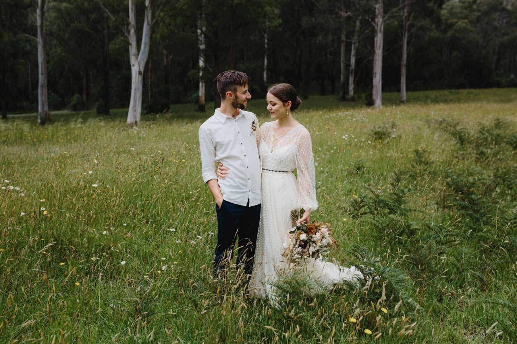 polka dot long sleeve wedding dress by Delphine Manivet