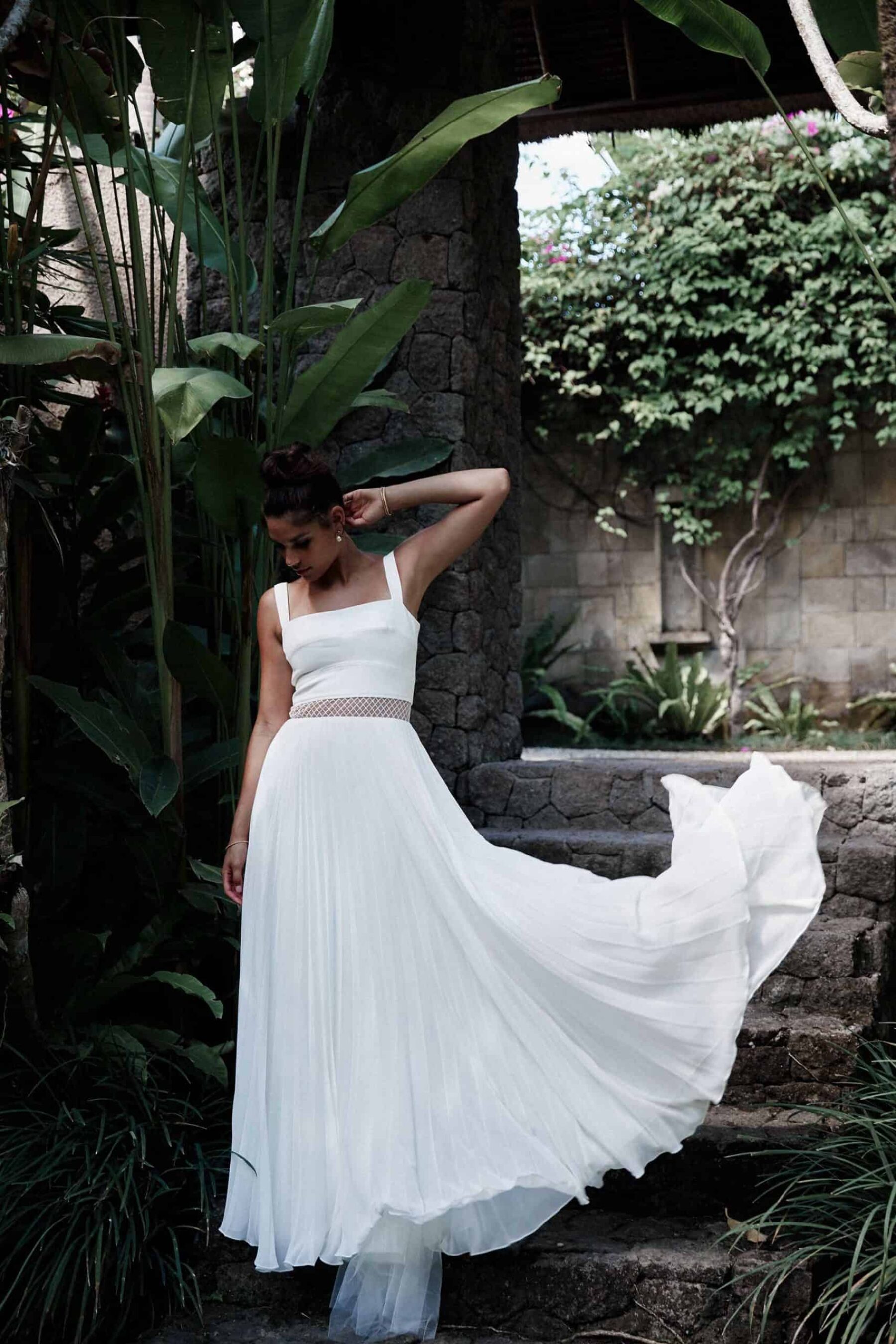 simple wedding dress with bodice cut-out