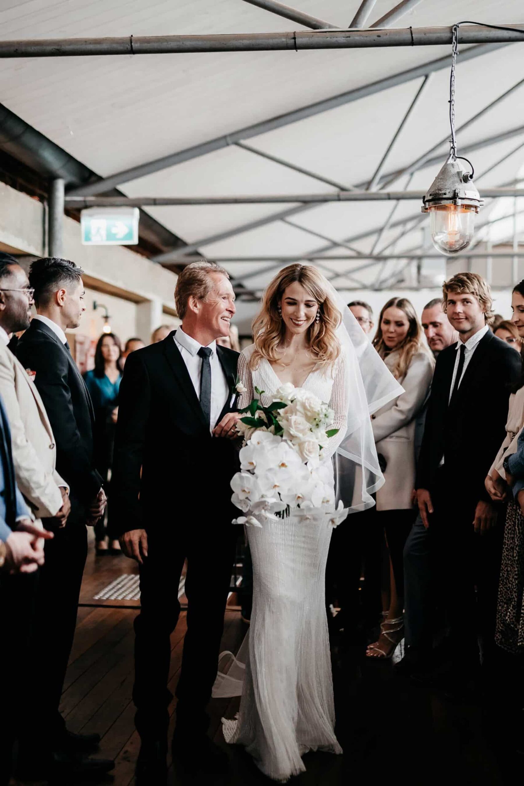 long sleeve beaded wedding dress by Rachel Gilbert