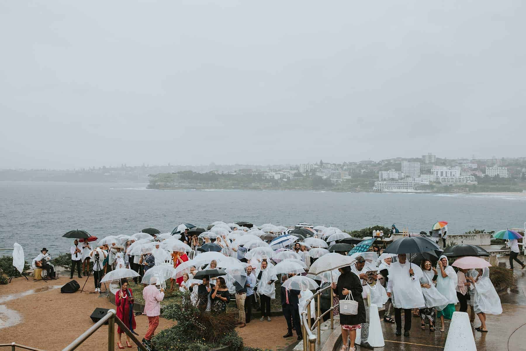rainy North Bondi beach wedding in Sydney