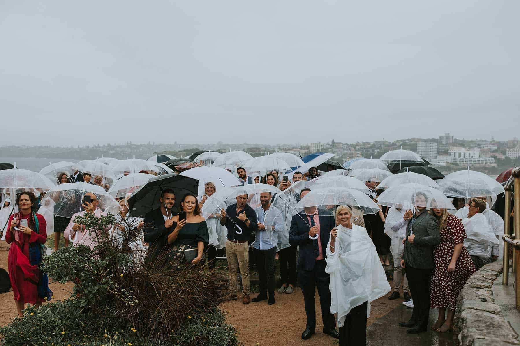 rainy North Bondi beach wedding in Sydney