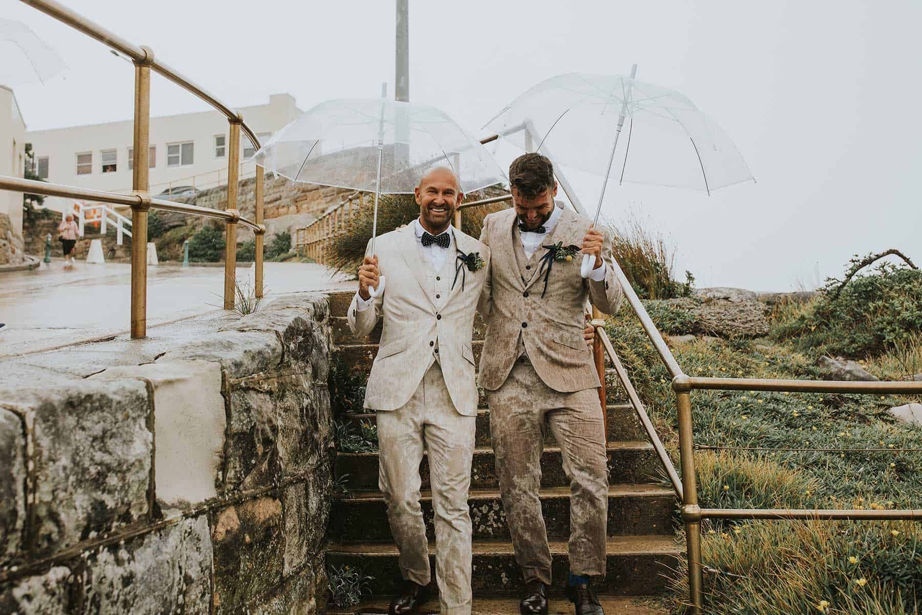 rainy North Bondi beach wedding in Sydney