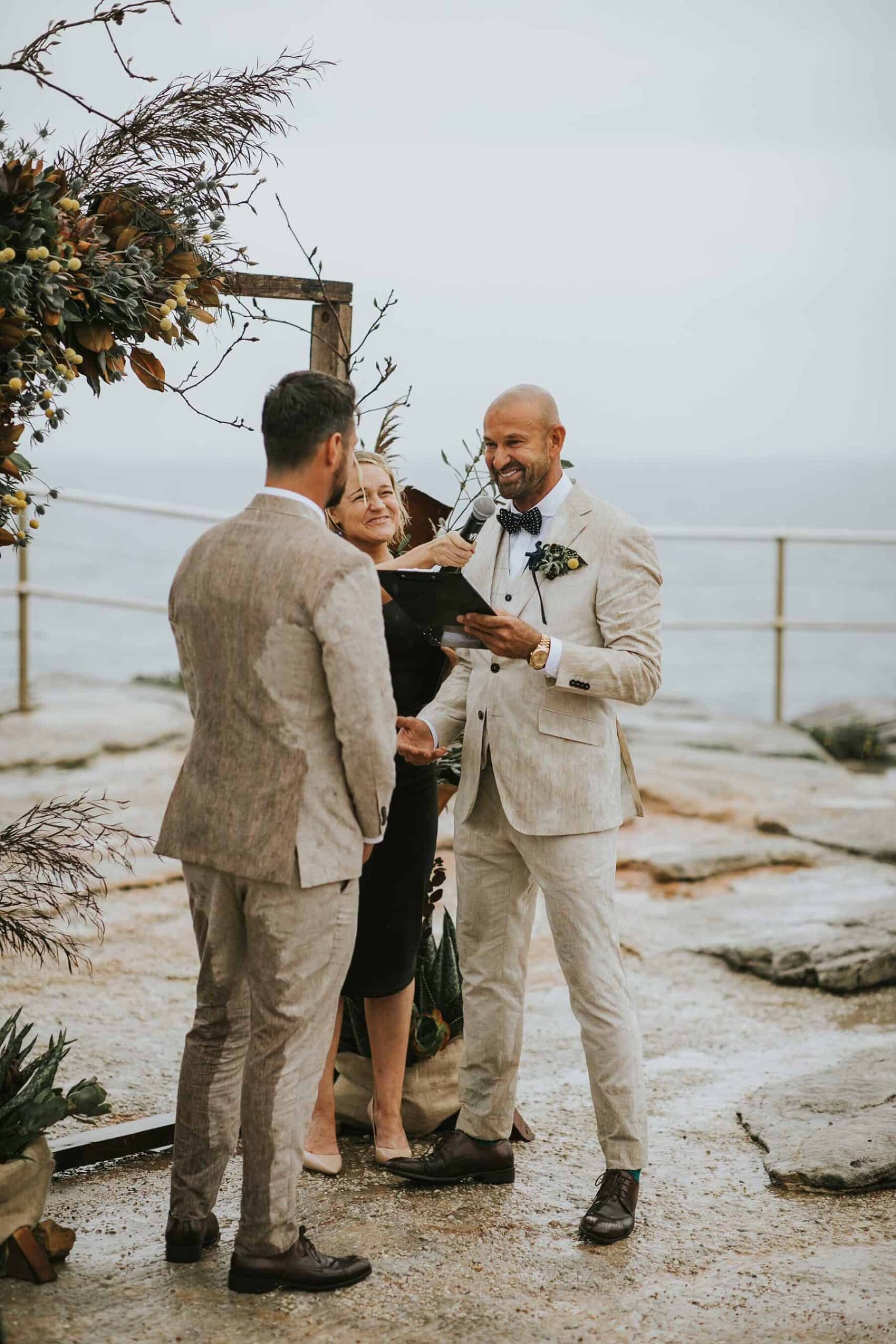 rainy North Bondi beach wedding in Sydney