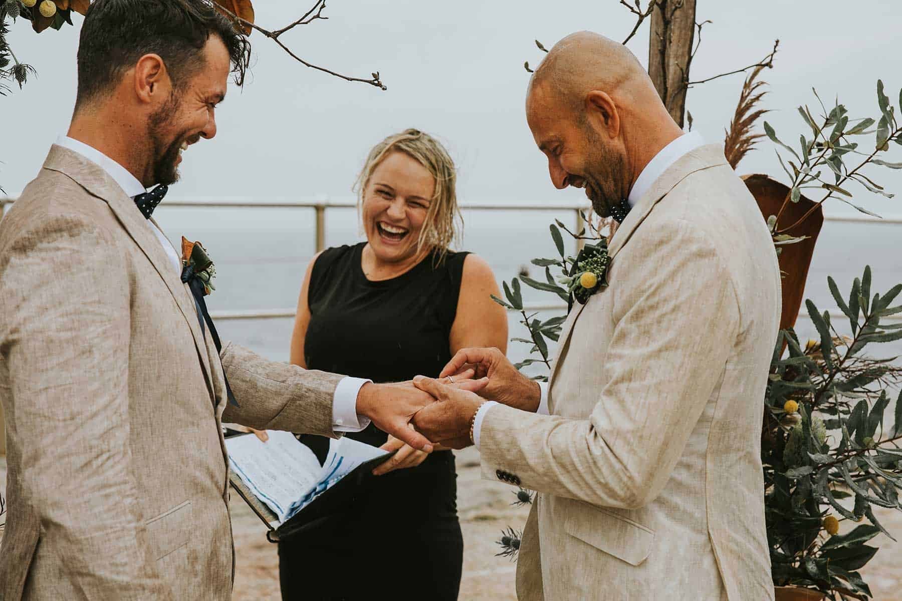 rainy North Bondi beach wedding in Sydney