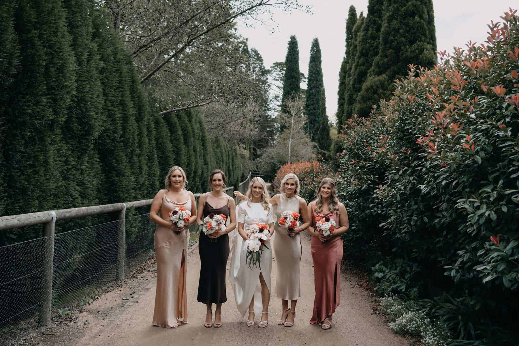blush and neutral toned bridesmaid dresses