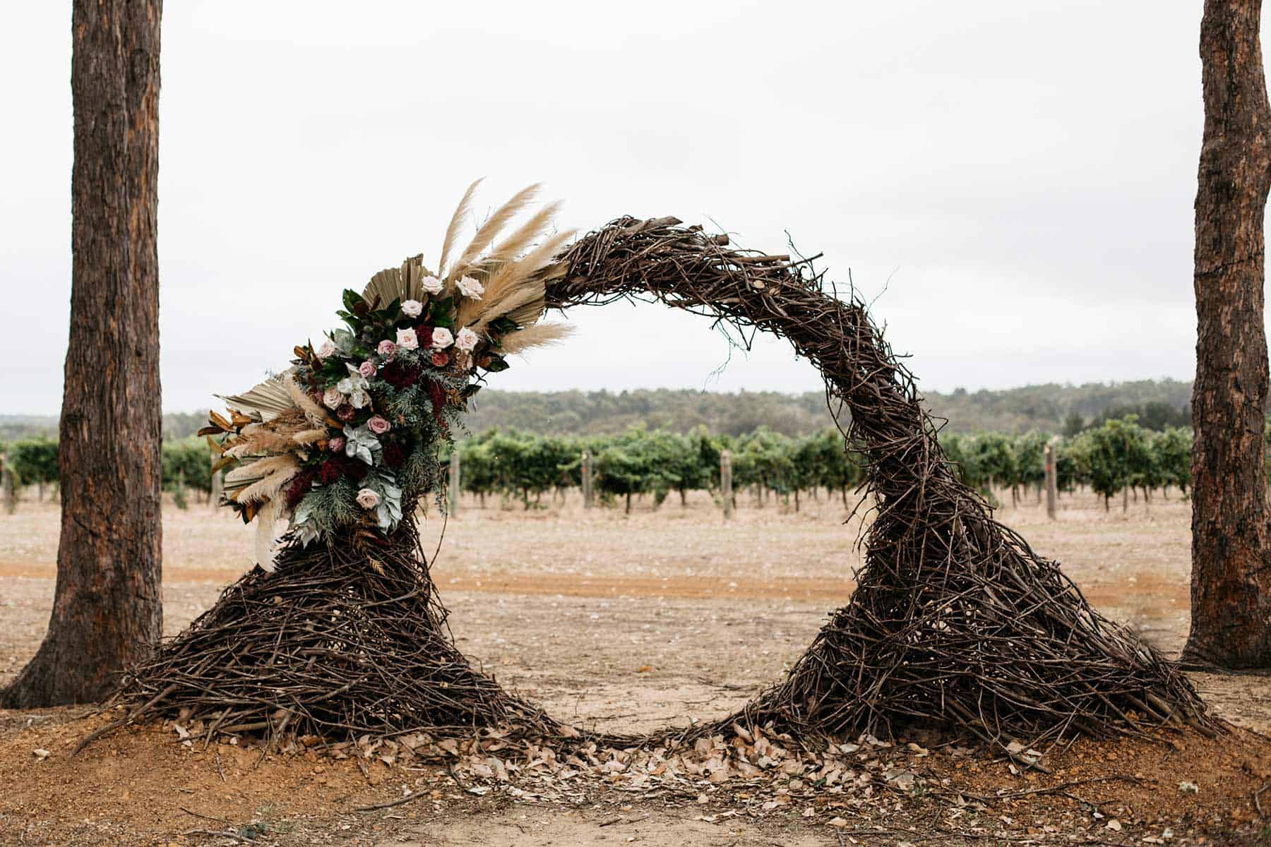 organic circular wedding arbour