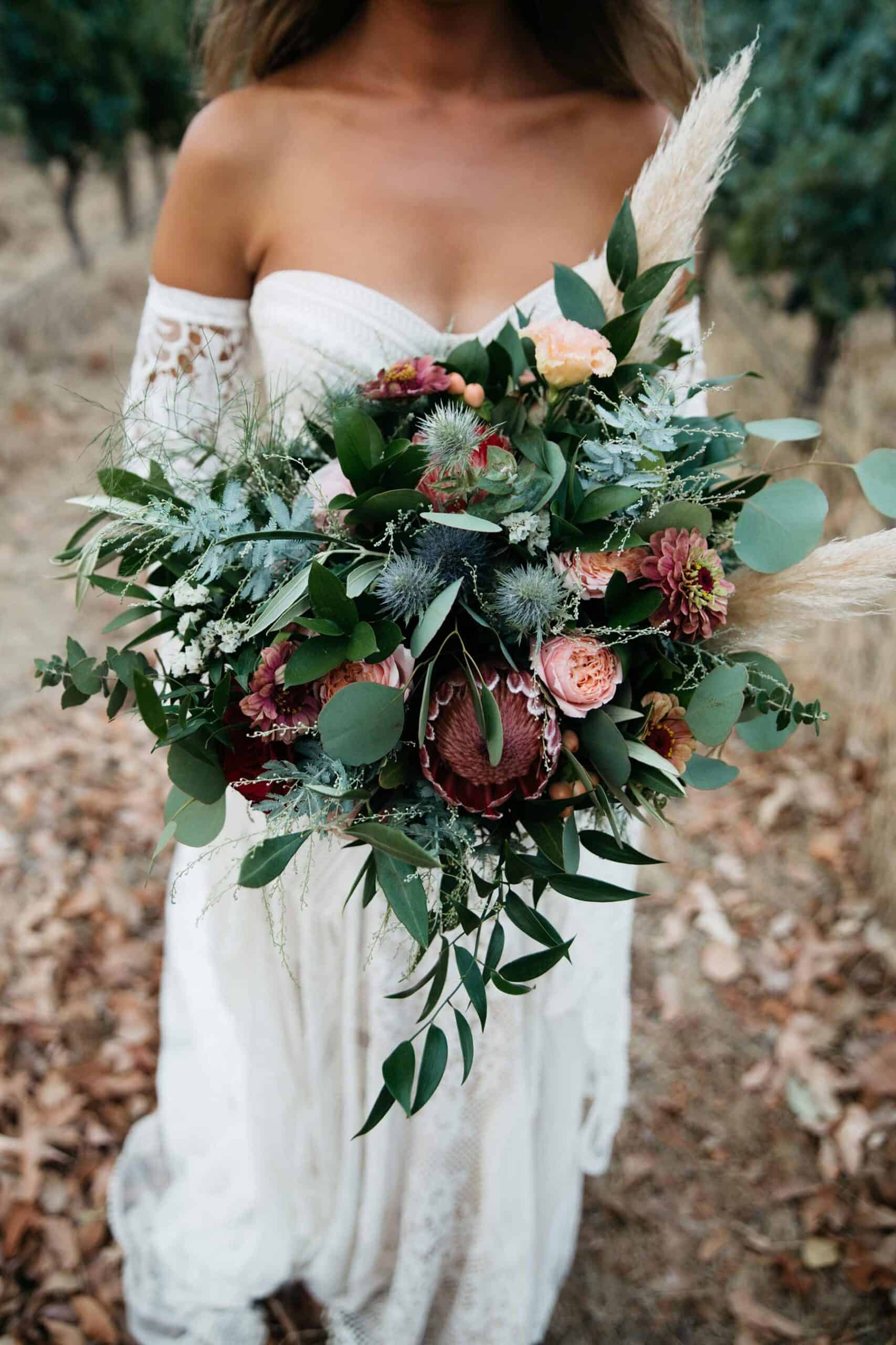 native unstructured bridal bouquet