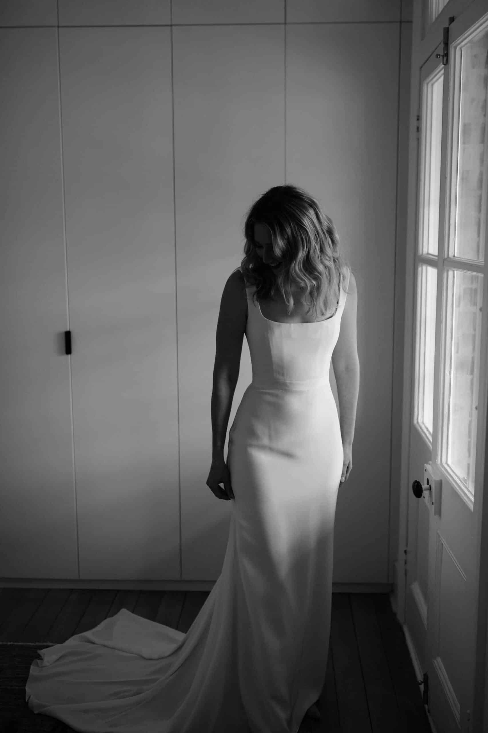 modern minimal wedding dress by Alexandra Grecco