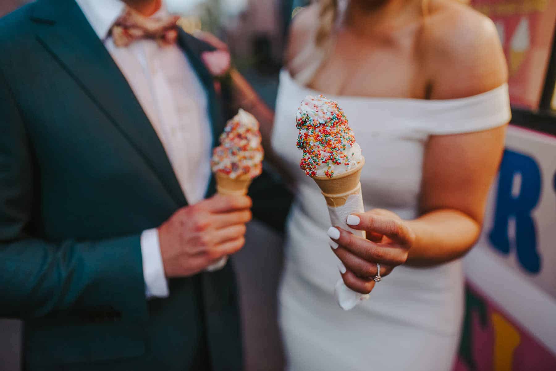 bride and groom soft serve ice cream van