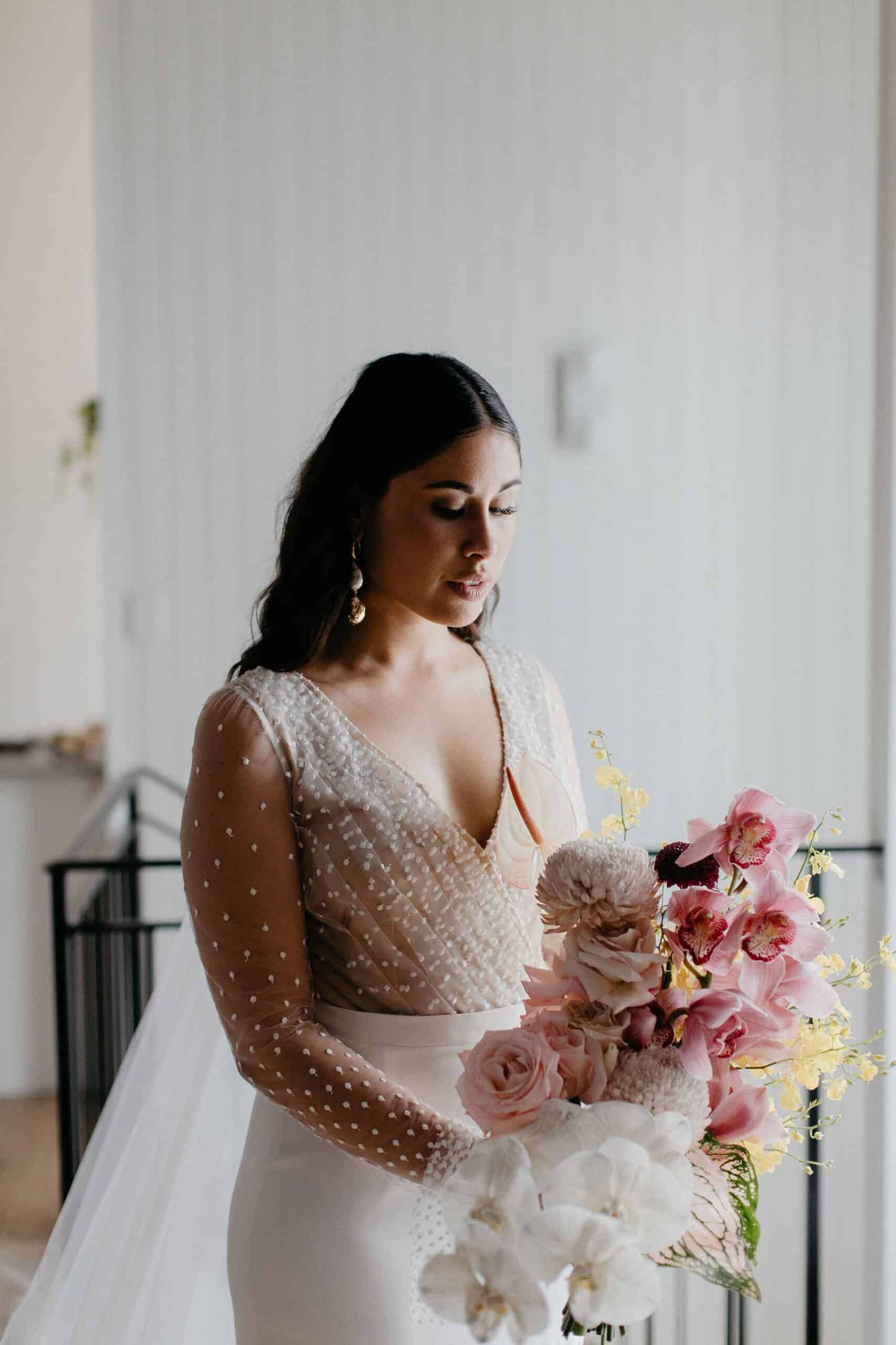 Rime Arodaky pearl wedding dress