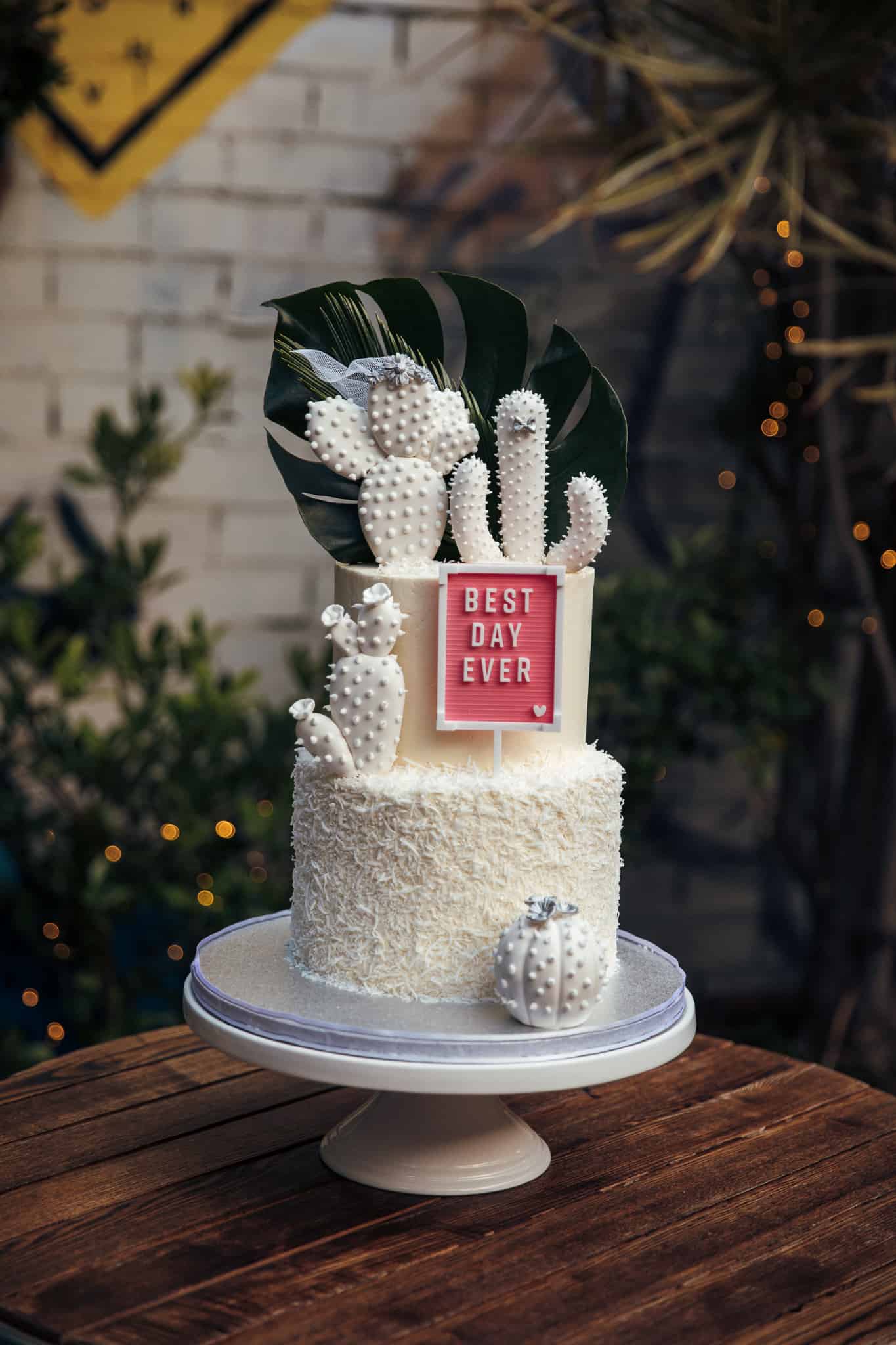 Cactus wedding cake