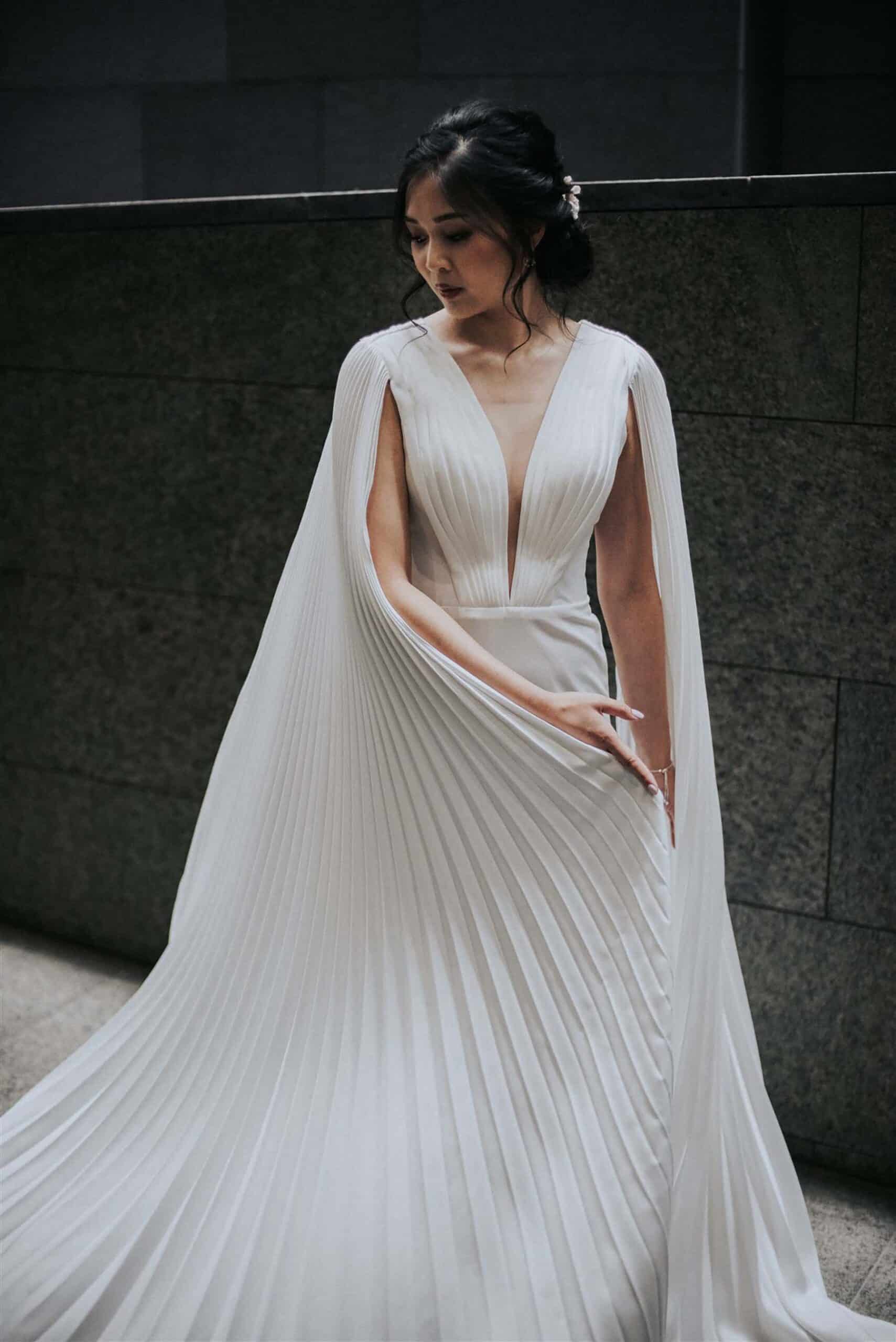 Modern Dramatic Wedding Dress