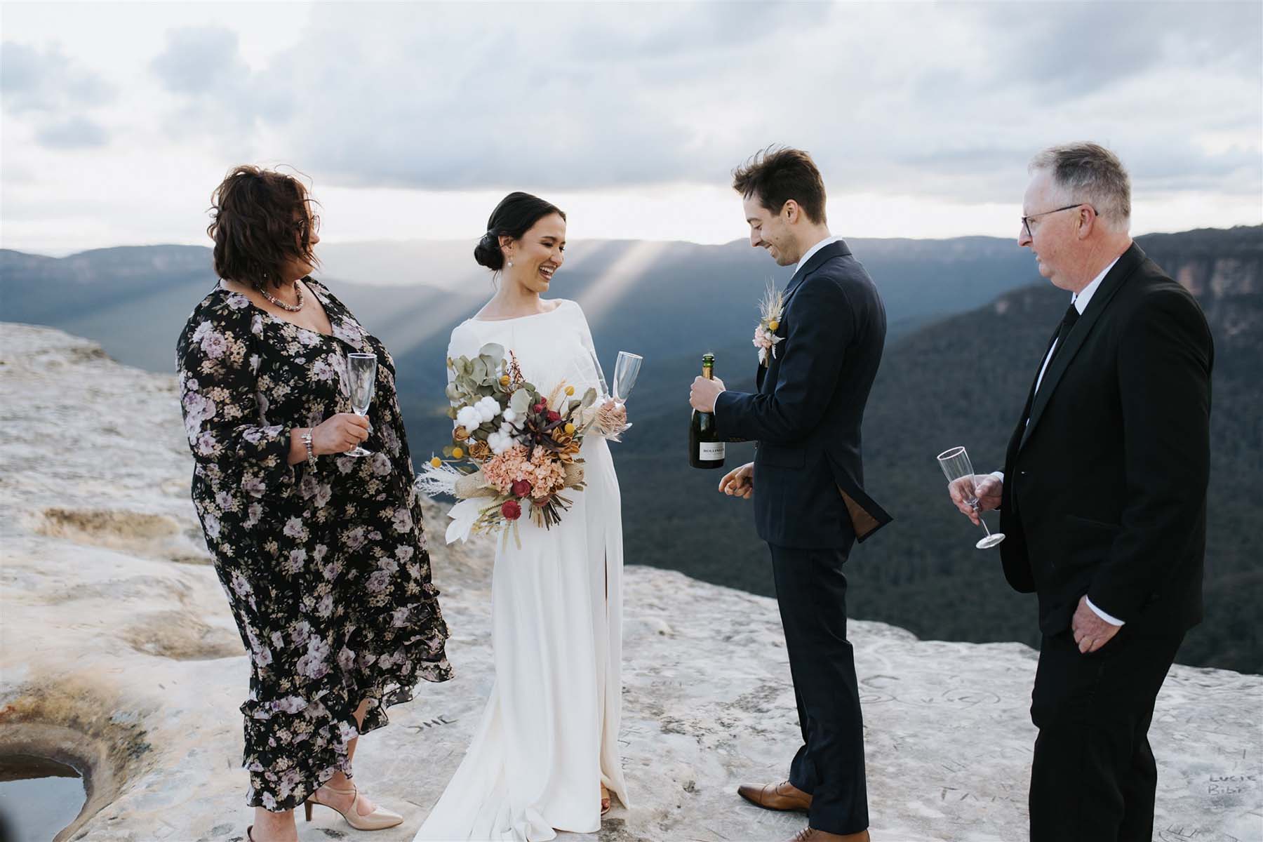 Lincoln's Rock Blue Mountains Elopement Post Ceremony